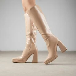 RAID Rosie Long Boot In Nude -Raid London Sales Store 119A1021