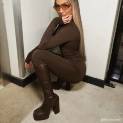 RAID Divina Long Boot In Brown -Raid London Sales Store 19