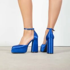 RAID Aamira Platform Heel In Blue -Raid London Sales Store Aamira Blue 3