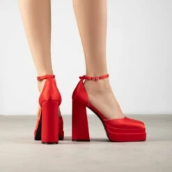 RAID Aamira Platform Heel In Red -Raid London Sales Store Aamira Red 3