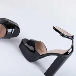 RAID Aasma Platform Heel In Black Patent -Raid London Sales Store Aasma Black 4