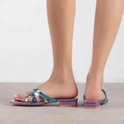 RAID Adonia Flat Mule In Purple Multi -Raid London Sales Store Adonia Purple Multi 3