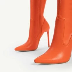 RAID Alannis Stiletto Heeled Boot In Orange -Raid London Sales Store Alannis Orange 6