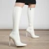 RAID Alannis Stiletto Heeled Boot In White -Raid London Sales Store Alannis White 4