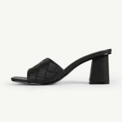 RAID Albie Block Heeled Mule In Black -Raid London Sales Store Albie Black 4