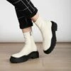 RAID Aleesha Chunky Ankle Boot In White