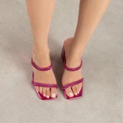 RAID Alyra Block Heeled Mule In Pink -Raid London Sales Store Alyra Pink 2