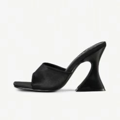 RAID Amantha Heeled Mule In Black Satin -Raid London Sales Store Amantha Black Satin 4