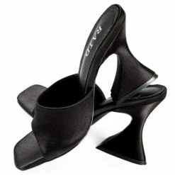 RAID Amantha Heeled Mule In Black Satin -Raid London Sales Store Amantha Black Satin 5