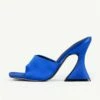 RAID Amantha Heeled Mule In Blue Satin