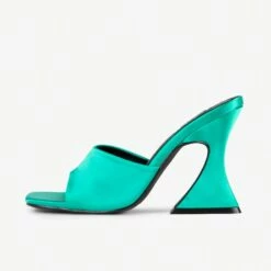 RAID Amantha Heeled Mule In Teal Satin