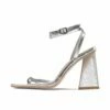 RAID Amora Lace Up Block Heel In Silver