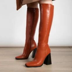 RAID Analeah Block Heeled Boot In Tan