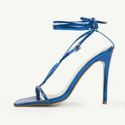 RAID Ancy Lace Up Heel In Blue -Raid London Sales Store Ancy Blue 4