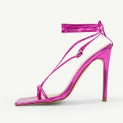 RAID Ancy Lace Up Heel In Pink -Raid London Sales Store Ancy Pink 4