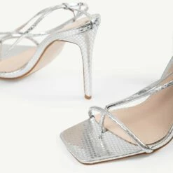 RAID Ancy Lace Up Heel In Silver -Raid London Sales Store Ancy Silver 5