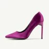 RAID Antix Court Heel In Purple Satin -Raid London Sales Store Antix Pink Satin 4
