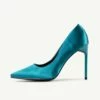 RAID Antix Court Heel In Teal Satin