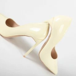 RAID Antix Court Heel In Butter Yellow Patent -Raid London Sales Store Antix White Patent 5