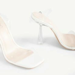 BEBO Arabella Perspex Sandal In White -Raid London Sales Store Arabella White 5
