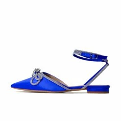 RAID Armell Flat Lace Up Pump In Blue Satin -Raid London Sales Store Armell Blue 5 53486ebc 6a8c 4ea6 9670 c20b68e1baf7