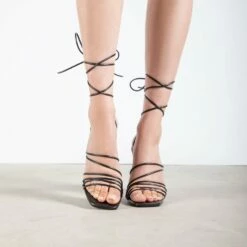 BEBO Arya Lace Up Heel In Black -Raid London Sales Store Arya Black 3