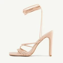 BEBO Arya Lace Up Heel In Nude -Raid London Sales Store Arya Nude 4