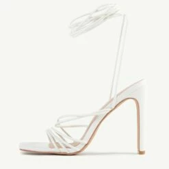 BEBO Arya Lace Up Heel In White -Raid London Sales Store Arya White 4