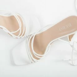 BEBO Arya Lace Up Heel In White -Raid London Sales Store Arya White 5
