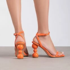 RAID Ashby Heeled Sandal In Orange -Raid London Sales Store Ashby Orange 3