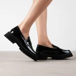 RAID Astra Loafer In Black Patent -Raid London Sales Store Astra Black 2