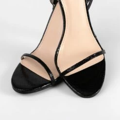 RAID Avani Stiletto Sandal In Black Snake -Raid London Sales Store Avani Black 4