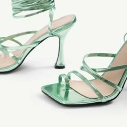 RAID Avika Strappy Heels In Green Metallic -Raid London Sales Store Avika Green 5