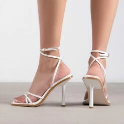 RAID Ayumi Square Toe Sandal In White -Raid London Sales Store Ayumi White 3