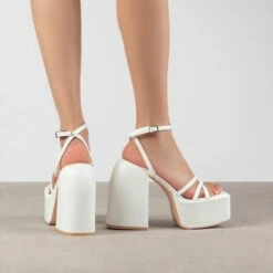 RAID Belcia Platform Sandal In White -Raid London Sales Store Belcia White 3