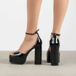 RAID Berit Platform Heel In Black -Raid London Sales Store Berit Black 3
