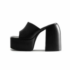 RAID Bina Platform Heeled Mule In Black -Raid London Sales Store Bina Black 6