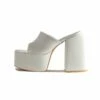 RAID Bina Platform Heeled Mule In White -Raid London Sales Store Bina White 1