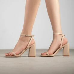 RAID Blaire Block Heels In Nude -Raid London Sales Store Blaire Nude 3