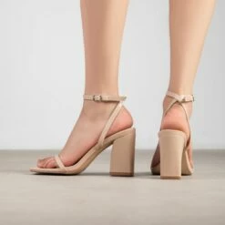RAID Blaire Block Heels In Nude -Raid London Sales Store Blaire Nude 4