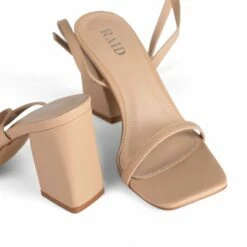 RAID Blaire Block Heels In Nude -Raid London Sales Store Blaire Nude 5