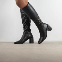 RAID Blick Block Heeled Long Boot In Black