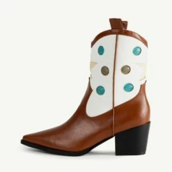 RAID Blu Western Ankle Boot In Tan -Raid London Sales Store Blu Tan 4