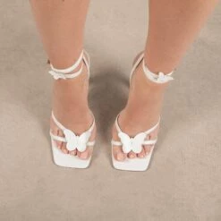 RAID Brevyn Heeled Sandal In White -Raid London Sales Store Brevyn White 2