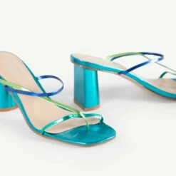 RAID Brioni Heeled Sandal In Blue Multi -Raid London Sales Store Brioni Blue Multi 5