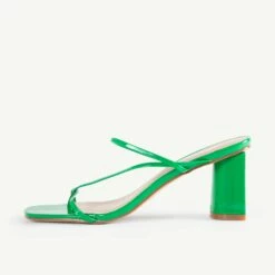 RAID Brioni Heeled Sandal In Green Patent -Raid London Sales Store Brioni Green 4