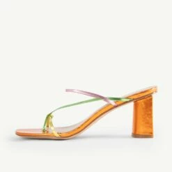 RAID Brioni Heeled Sandal In Orange Multi -Raid London Sales Store Brioni Orange 4