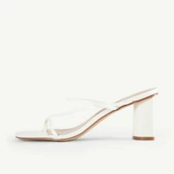 RAID Brioni Heeled Sandal In White Patent -Raid London Sales Store Brioni White 4