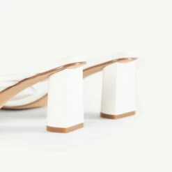 RAID Brioni Heeled Sandal In White Patent -Raid London Sales Store Brioni White 5