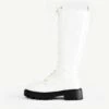 RAID Caspian Lace Up Long Boot In White -Raid London Sales Store Caspian White 4